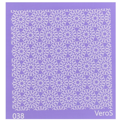 Silk Screen VeroS pour pâte polymère 90x90 mm - Motif rosaces 1 n°038 x1