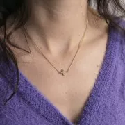 Intercalaire fleur 10x14 mm avec oxydes de Zirconium - Doré à l'or fin - Crystal