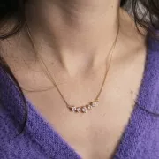 Intercalaire losange en oxydes de zirconium 32x10 mm - Doré à l'or fin - Crystal