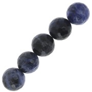 Perle Ronde facettée 14 mm en pierre gemme Sodalite x1