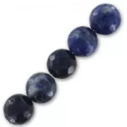 Perles Rondes facettées 10 mm en pierre gemme Sodalite x5