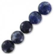 Perles Rondes facettées 8mm en pierre gemme Sodalite x10|raw }}