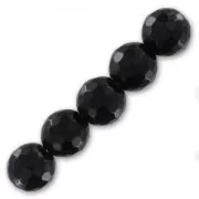 Perles Rondes facettées 10 mm en pierre gemme Onyx Noir x5