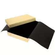 Boite écrin bijoux fantaisie pour collier en carton 13.5x18x3.5 cm - Doré x1
