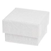 Boite écrin bijoux fantaisie pour bague en carton 5x5x3.5 cm - Blanc x1