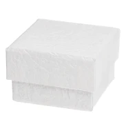 Boite écrin bijoux fantaisie pour bague en carton 5x5x3.5 cm - Blanc x1