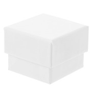Boite écrin bijoux fantaisie pour bague en carton 5x5x4 cm - Blanc x1