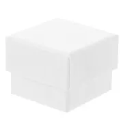 Boite écrin bijoux fantaisie pour bague en carton 5x5x4 cm - Blanc x1