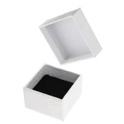 Boite écrin bijoux fantaisie pour bague en carton 5x5x3.5 cm - Blanc x1