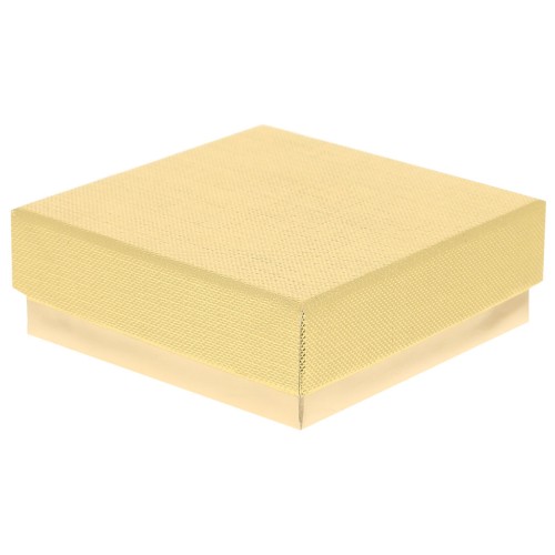 Boite écrin bijoux fantaisie pour parure en carton 8x8x3 cm - Doré x1