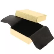 Boite écrin bijoux fantaisie pour parure en carton 8x8x3 cm - Doré x1