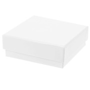Boite écrin bijoux fantaisie pour parure en carton 8x8x3 cm - Blanc x1