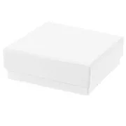 Boite écrin bijoux fantaisie pour parure en carton 8x8x3 cm - Blanc x1
