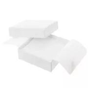 Boite écrin bijoux fantaisie pour parure en carton 8x8x3 cm - Blanc x1