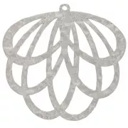 Pendentif feuille ajouré texturé 29x30 mm - Acier inoxydable 316L x1