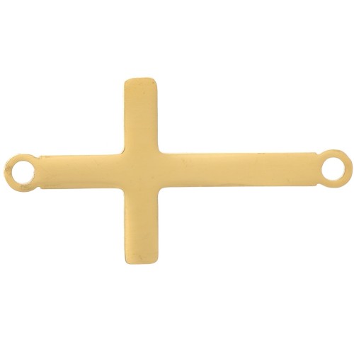 Intercalaire croix 23x12 mm - Acier inoxydable 304L Doré x1