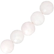Perles Rondes facettées 8 mm en pierre gemme Quartz Rose x10|raw }}