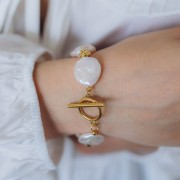 Fermoir T pour bracelet ou collier 16 mm - Acier inoxydable 304L Doré x1