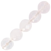 Perles Rondes facettées 6 mm en pierre gemme Quartz Rose x15|raw }}