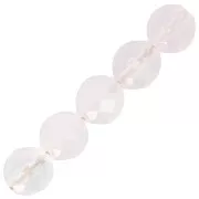 Perles Rondes facettées 6 mm en pierre gemme Quartz Rose x15