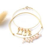 Perles Rondes facettées 4 mm en pierre gemme Quartz Rose x20