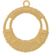 Pendentif rond évidé 30 mm effet tressé - Acier inoxydable 304L Doré x1|raw }}