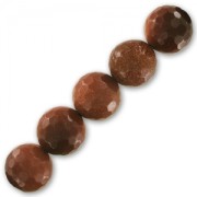 Perle Ronde facettée 14 mm Gold Stone - Imitation Pierre de soleil x1|raw }}