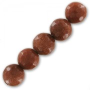 Perles Rondes facettées 10 mm Gold Stone - Imitation Pierre de soleil x5|raw }}