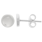 Clous d'oreilles pour cabochon fond plat 6 mm - Argent 925 x2|raw }}