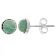 Clous d'oreilles pour cabochon fond plat 6 mm - Argent 925 x2