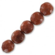 Perles Rondes facettées 4 mm Gold Stone - Imitation Pierre de soleil x20