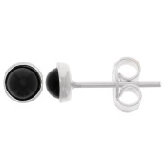 Clous d'oreilles pour cabochon fond plat 4 mm - Argent 925 x2