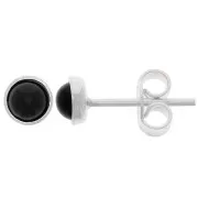 Clous d'oreilles pour cabochon fond plat 4 mm - Argent 925 x2