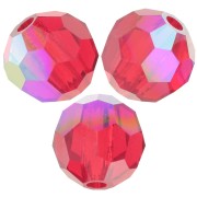 Perles rondes facettées Preciosa - Round Bead 6 mm - Light Siam AB x6