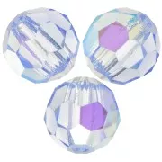 Perles rondes facettées Preciosa - Round Bead 6 mm - Light Sapphire AB x6
