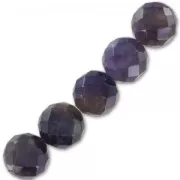 Perles Rondes facettées 10 mm en pierre gemme Amethyste grade A x5