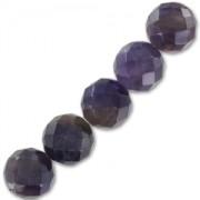 Perles Rondes facettées 8 mm en pierre gemme Amethyste grade A x10