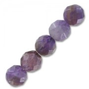Perles Rondes facettées 6 mm en pierre gemme Amethyste x15