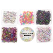 Kit de 1000 perles lettres alphabet pour bracelets d'amitié - Multicolore|raw }}