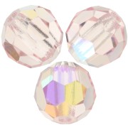 Perles rondes facettées Preciosa - Round Bead 6 mm - Light Rose AB x6|raw }}