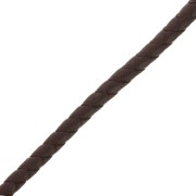 Cordon cuir tressé 8 mm - Marron x 50 cm