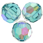 Perles rondes facettées Preciosa - Round Bead 6 mm - Indicolite AB x6