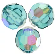 Perles rondes facettées Preciosa - Round Bead 6 mm - Indicolite AB x6