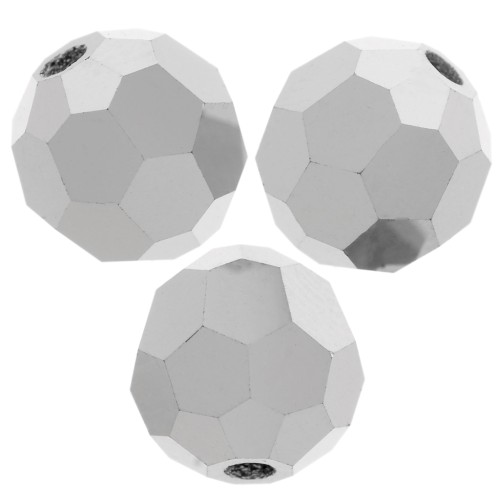 Perles rondes facettées Preciosa - Round Bead 6 mm - Jet Light Hematite Full x6