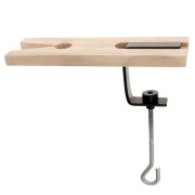 Cheville d'établi forme V pré-découpée en bois 20.5x6 cm avec étau en acier x1