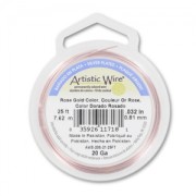 Fil de cuivre souple Artistic Wire 0.81 mm anti-ternissement - Doré Rose x7.6m