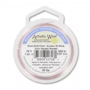 Fil de cuivre souple Artistic Wire 0.81 mm anti-ternissement - Doré Rose x7.6m