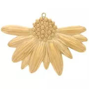 Pendentifs tournesol 31.5x45 mm - Acier inoxydable 304L Doré x2