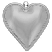 Pendentifs coeurs bombés 22x20 mm - Acier inoxydable 304L x2|raw }}