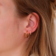 Créoles rondes 16 mm - Fil 2 mm - Acier Inoxydable 304L Doré x20